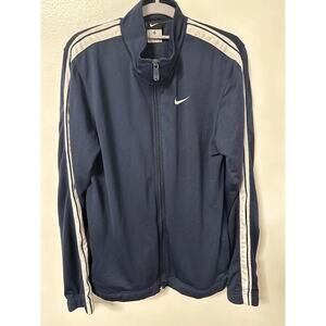 Nike Full Zip Track Jacket Navy White Stripes Athletic Men’s Medium
